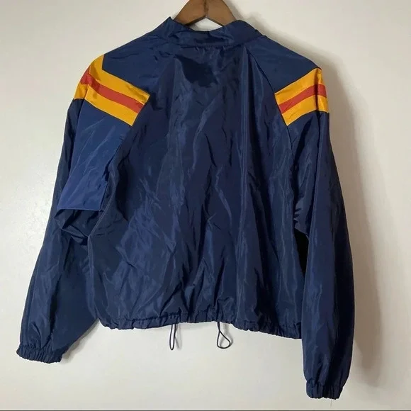 Track Windbreaker Jacket Varsity Retro Style Zip Up Size Medium Colorblock - Picture 12 of 13